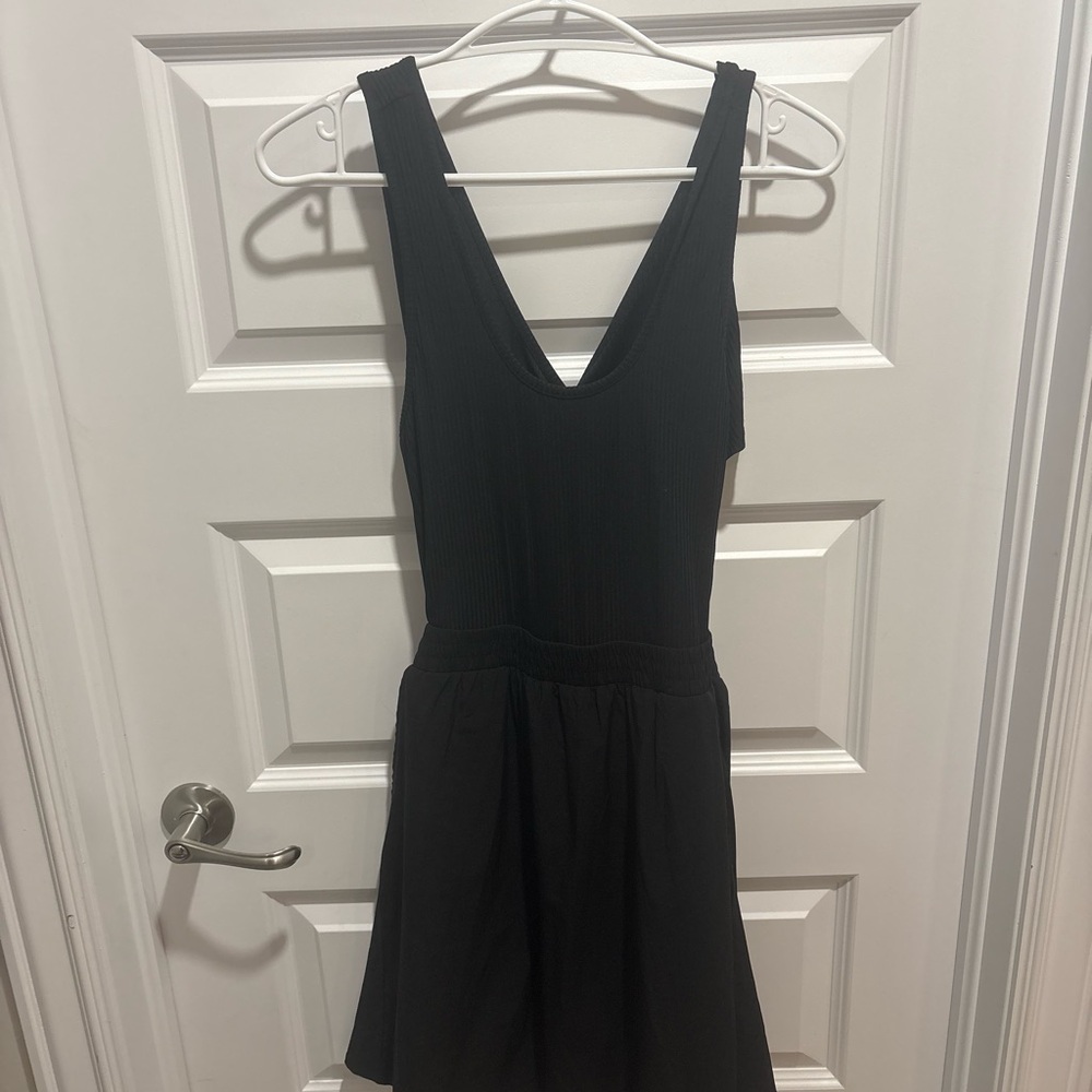 Black Sleeveless Dress with shorts underneath